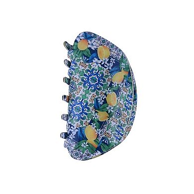 Emberly Blue Print & Yellow Lemons Acrylic Claw Clip