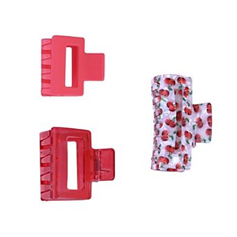 Emberly 3-Pack Cherry Print Acrylic Claw Clips