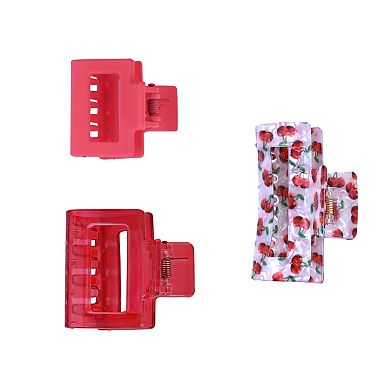 Emberly 3-Pack Cherry Print Acrylic Claw Clips