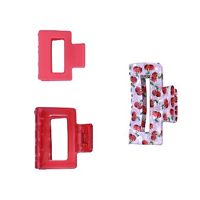 Emberly 3-Pack Cherry Print Acrylic Claw Clips