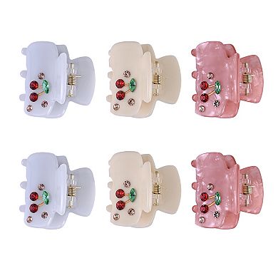 Emberly 6-Pack Claw Clips With Stone Cherry Accents
