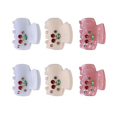 Emberly 6-Pack Claw Clips With Stone Cherry Accents