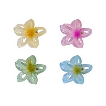 Emberly 4-Pack Acrylic Flower Claw Clips