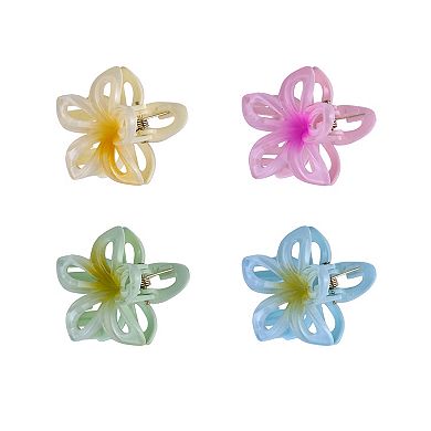 Emberly 4-Pack Acrylic Flower Claw Clips