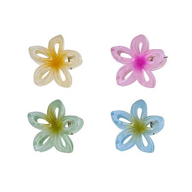 Emberly 4-Pack Acrylic Flower Claw Clips