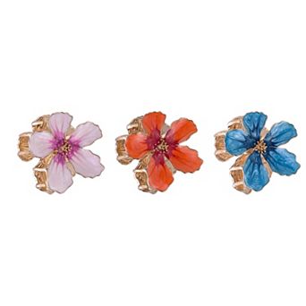 Emberly 3-Pack Enamel & Gold Tone Metal Claw Clips