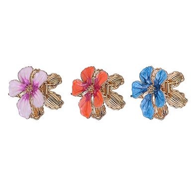 Emberly 3-Pack Enamel & Gold Tone Metal Claw Clips