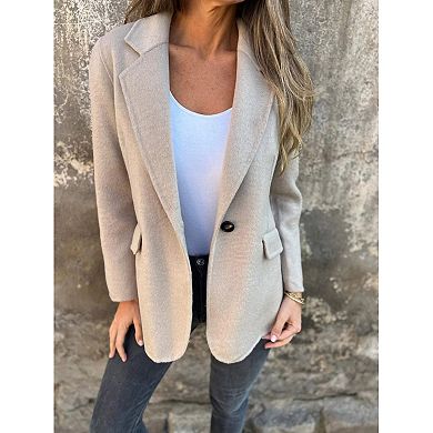 Coats for Women Fall Winter Long Sleeve Open Front Blazer Business Office Work Casual Coat