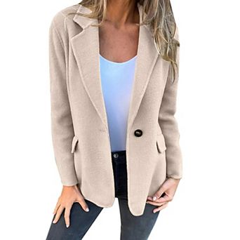 Coats for Women Fall Winter Long Sleeve Open Front Blazer Business Office Work Casual Coat
