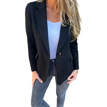 Coats for Women Fall Winter Long Sleeve Open Front Blazer Business Office Work Casual Coat