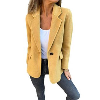 Coats for Women Fall Winter Long Sleeve Open Front Blazer Business Office Work Casual Coat