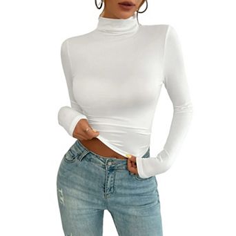 Women's Turtleneck Long Sleeve Shirts Mock Neck Underwear Base Layer Slim Fit Tops Thermal Blouses