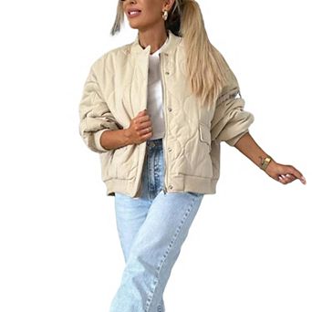 Women's Casual Quilted Jacket Warm Outerwear Aesthetic Down Elastic Coat Business Jacket In Trendy