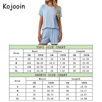 Women's Short Sleeve Tops Shorts 2-Piece Pajama Sets Comfy Outfits