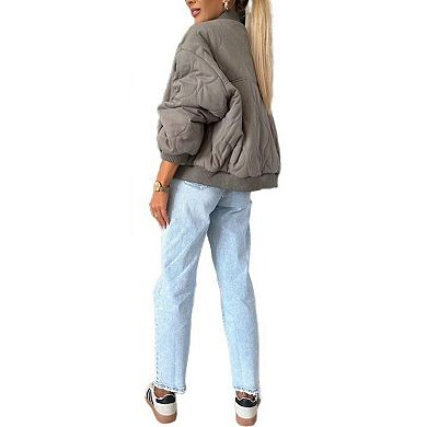 Women's Casual Quilted Jacket Warm Outerwear Aesthetic Down Elastic Coat Business Jacket In Trendy