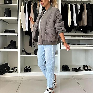 Women's Casual Quilted Jacket Warm Outerwear Aesthetic Down Elastic Coat Business Jacket In Trendy