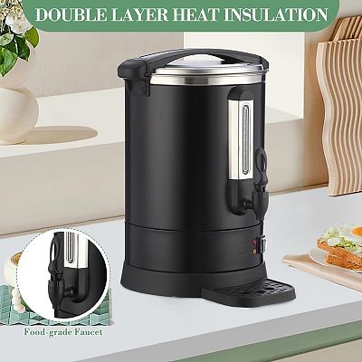 120 Cups Coffee Urn,18 L/4.8 gal Commercial Coffee Maker & Hot Water Urn,  Stainless Steel
