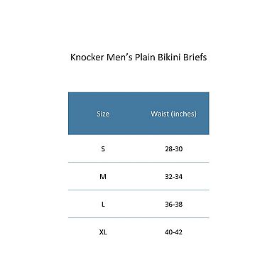Knocker Men's Plain Color Bikini Briefs (3 Pack)