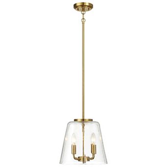 ELEMENT ACE Four Candle Lights Pendant With Clear Glass And Satin Brass Finish
