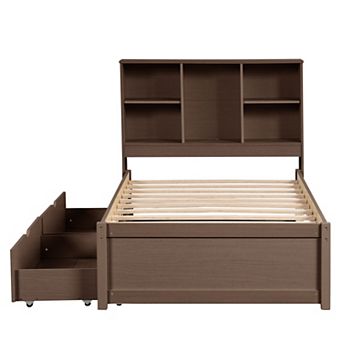 GOODSILO Modern Twin Size Bed Frame with Built-in USB Port and Storage Drawers