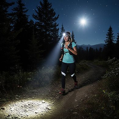 Adjustable LED Headlamp with Rechargeable Battery and Hands-Free Outdoor Lighting