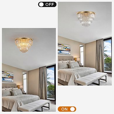 ELEMENT ACE Modern Luxury Crystal Ceiling Chandelier with Iron Frame