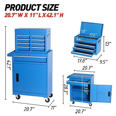 ELEMENT ACE 5-Drawer Rolling Tool Cabinet with Detachable Top Box & Locking Wheels
