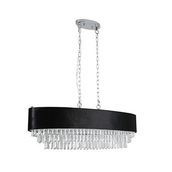 ELEMENT ACE Modern Crystal Chandelier with Adjustable Height and Anti-Glare Shade