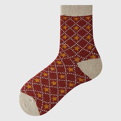 Women's 6pk Cozy Knitted Mid-Calf Socks for Winter & Casual Styling