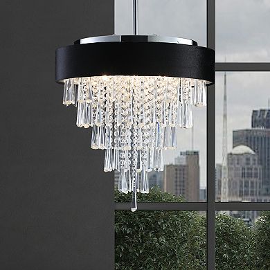 ELEMENT ACE Modern Crystal Chandelier with Adjustable Height and Anti-Glare Shade