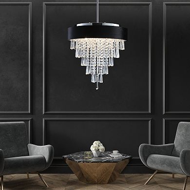 ELEMENT ACE Modern Crystal Chandelier with Adjustable Height and Anti-Glare Shade