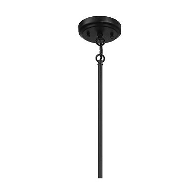 ELEMENT ACE Four Candle Lights Pendant with Clear Glass and Black Finish