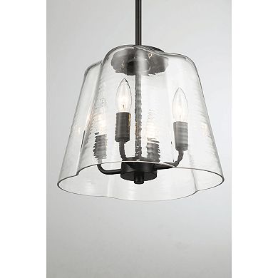 ELEMENT ACE Four Candle Lights Pendant with Clear Glass and Black Finish