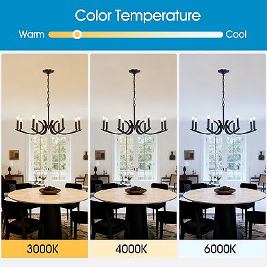 ELEMENT ACE 8-Light Farmhouse Chandelier Adjustable Height Industrial Metal Fixture