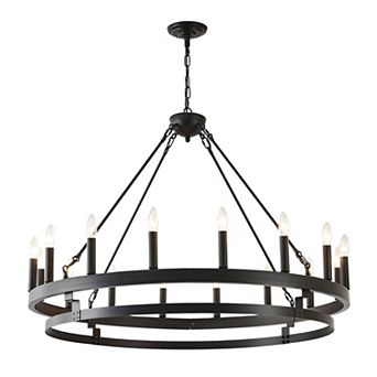 ELEMENT ACE Industrial Farmhouse Wagon Wheel Style Ceiling Light Fixture