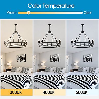 ELEMENT ACE Industrial Farmhouse Wagon Wheel Style Ceiling Light Fixture