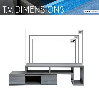GOODSILO Expandable TV Stand Console with Adjustable Width and Storage Drawers