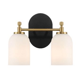 ELEMENT ACE Traditional Style Two Light Vanity Over Mirror Wall Sconce with Frosted Glass