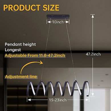 ELEMENT ACE Spiral Loop Aluminum Integrated LED Adjustable Suspension Ceiling Pendant
