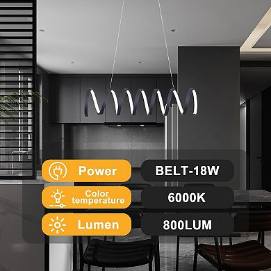 ELEMENT ACE Spiral Loop Aluminum Integrated LED Adjustable Suspension Ceiling Pendant