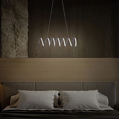 ELEMENT ACE Spiral Loop Aluminum Integrated LED Adjustable Suspension Ceiling Pendant