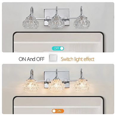ELEMENT ACE Vintage Crystal Glass Vanity Light Fixture with Clear Glass Shades
