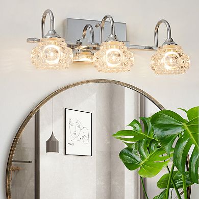 ELEMENT ACE Vintage Crystal Glass Vanity Light Fixture with Clear Glass Shades
