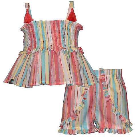 & Baby & Toddler Girl Bonnie Jean 2 pc Ruffled Top & Shorts Set