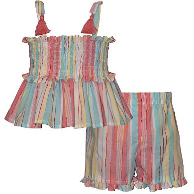 Girls 4-6x Bonnie Jean 2-Piece Smocked Top & Shorts Set