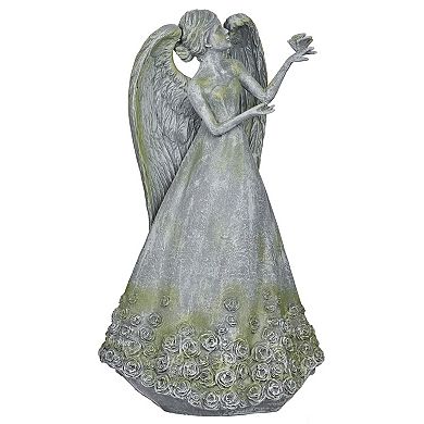 Roman Rose Angel with Dove Garden Statue Outdoor Decor