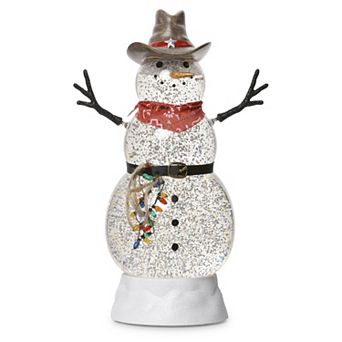 Roman Lighted Swirl Cowboy Snowman 10.5-inch Table Decor