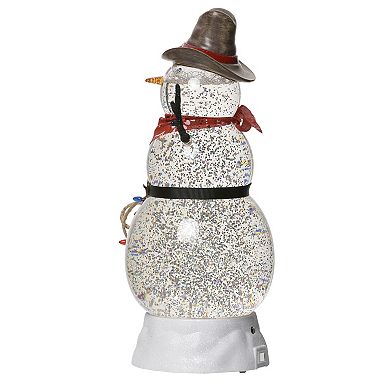Roman Lighted Swirl Cowboy Snowman 10.5-inch Table Decor