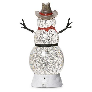 Roman Lighted Swirl Cowboy Snowman 10.5-inch Table Decor