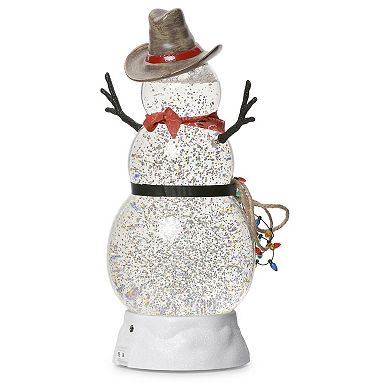 Roman Lighted Swirl Cowboy Snowman 10.5-inch Table Decor